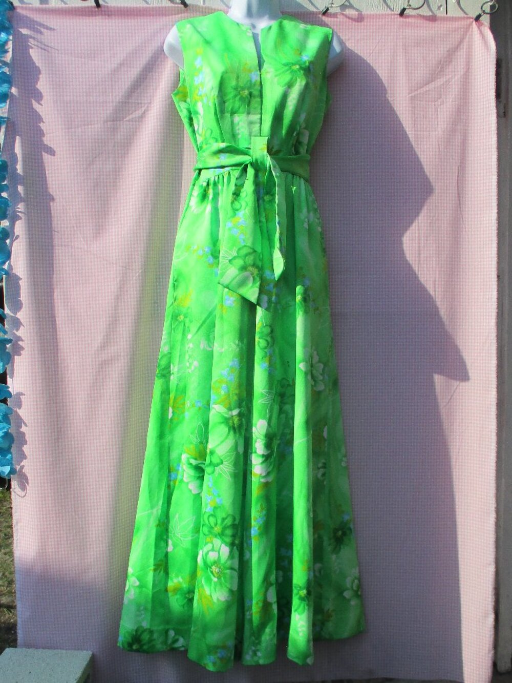 Handmade by Hilo Hattie!! Palazzo Lime Romper size 8 Vintage 60s